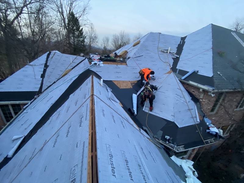 Complex multi-angle roof — large residential project