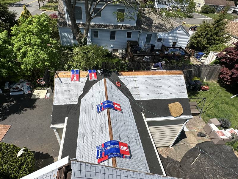 GAF FeltBuster underlayment aerial view